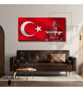 Panoramik Kanvas Makam Panosu Atatürk Sözleri ''Egemenlik, kayıtsız şartsız ulusundur. ''