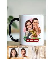 Çiftlere Özel Komik Hediye Karikatürlü Siyah Kupa Bardak