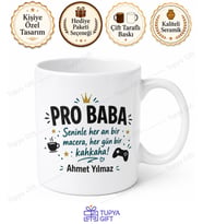 Pro Baba Yazılı Eğlenceli Tasarım Kupa Bardak Babalar Günü Hediyesi
