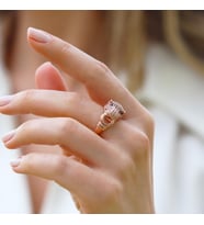 Kaplan Başlı Rose Gold Gümüş Yüzük