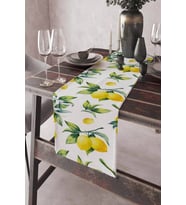 Sarı Limon Desenli Premium Masa Örtüsü Runner RNR081