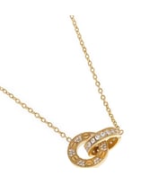 Kadın Şans Model Taşlı Çelik Kolye (Gold)