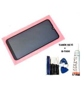 Tkgz - Y7 2019 Uyumlu Lcd Ekran Dokunmatik Siyah + B-7000 + Tamir Seti