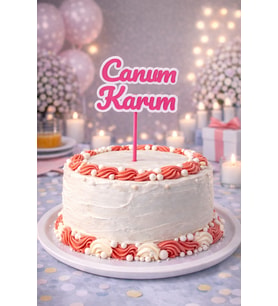 Aile Pastası Süsleme Seti – Çok Renkli 3B Yazdırılabilir - Canım Karım
