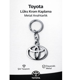 Yüksek Kaliteli Toyota Logolu Lüks Krom Kaplama Oto Anahtarlığı Şık Hediyelik Araç Aksesuar 1 ADET