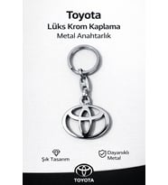 Yüksek Kaliteli Toyota Logolu Lüks Krom Kaplama Oto Anahtarlığı Şık Hediyelik Araç Aksesuar 1 ADET