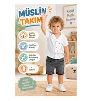 9-24 Ay Müslin Gömlek ve Şort 2'li Çocuk Takımı