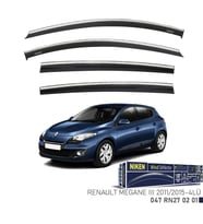 Renault Megane 3 2011-2015 Kromlu Cam Rüzgarlığı 4 LÜ
