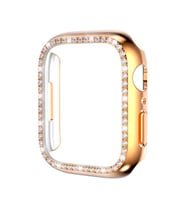 Apple Watch 7/8/9 41mm Kenar Taşlı Kasa Koruyucu (Rose)