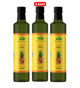 3 Adet Ananas Sirkesi Doğal Fermantasyon Detox Sirke 500 Ml