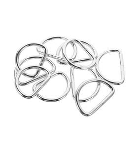Anahtarlık Montaj Halkası D Çanta Bağlantı Halkası 14x10 MM (100 Adet)  Gümüş