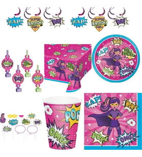 Superhero Girl Power Parti Seti 8 Kişilik