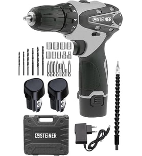 Steiner Germany Technology 36 V Metal Şanzıman Çift Akülü Şarjlı Vidalama Matkap + 24 Parça Set