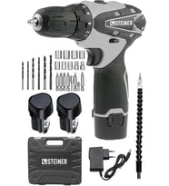 Steiner Germany Technology 36 V Metal Şanzıman Çift Akülü Şarjlı Vidalama Matkap + 24 Parça Set