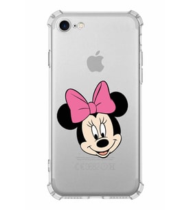 Apple iPhone 7 Uyumlu Köşe Korumalı Antişok  Kapak Minnie Mouse Tasarımlı Şeffaf  Kılıf