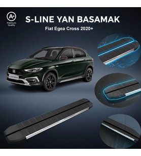 Fiat Egea Cross Kısa S-Line Premium Krom Yan Basamak  2020 Sonrası