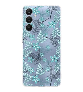 PrintiFy Samsung A25 Uyumlu Kamera Korumalı Floral Su Yeşili Tasarımlı Şeffaf Silikon Kılıf