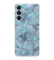 PrintiFy Samsung A25 Uyumlu Kamera Korumalı Floral Su Yeşili Tasarımlı Şeffaf Silikon Kılıf