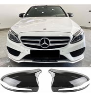 Mercedes C W205 Batman Yarasa Ayna Kapağı Parlak Siyah ABS 2015 2016 2017 2018 2019