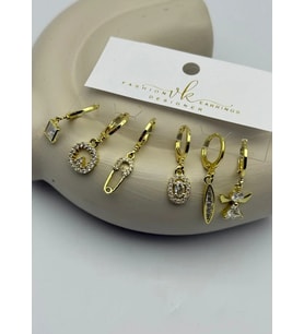 Vip 6'lı Gold Küpe - 25-vip174