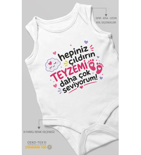 Teyzeye Özel Sıfır Kollu Bebek Zıbını %100 Pamuk