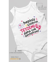 Teyzeye Özel Sıfır Kollu Bebek Zıbını %100 Pamuk