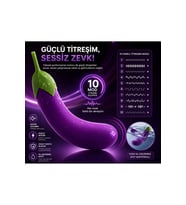Kadınlar İçin Mini Patlıcan Vibratör 10 Farklı Titreşim Modu Eğlenceli Tasarım (12,5*3,2*3cm)