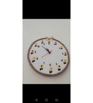 Dekoratif El Nakışı Saat – 30 cm Çapında Şık Duvar Panosu