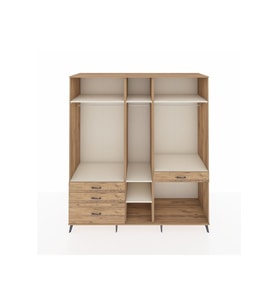 Kronos Dolap 7 Raflı 4 Çekmeceli 3 Askılı 220x59x243 Çam-Aytaşı/Çam