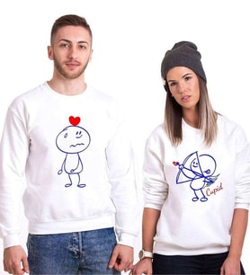 Tshirthane Cupid Sevgili Kombinleri Sweatshirt Kombini (Tek Ürün Fiyatıdır.)