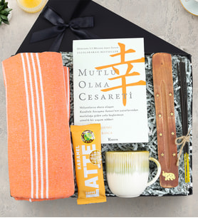 Peştemal & Kupa & Tütsü & Latte & Mutlu Olma Cesareti Kitabı Premium Hediye Seti