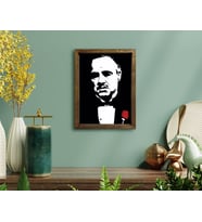 BK Home Godfather Baba Tasarımlı Doğal Masif Ahşap Çerçeveli Tablo-20