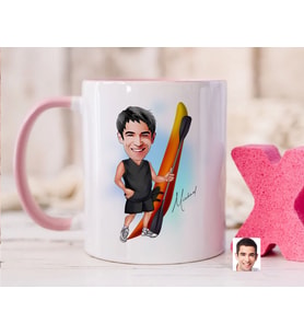 Bk Gift Kişiye Özel Kano Karikatürlü Pembe Kupa Bardak-1, Sevgiliye Hediye, Arkadaşa Hediye
