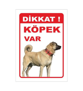 Dikkat Köpek Var Uyarı Ikaz Ve Yönlendirme Levhası 25x35 Cm. Dekota (Çok Renkli)