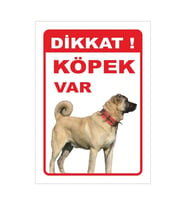 Dikkat Köpek Var Uyarı Ikaz Ve Yönlendirme Levhası 25x35 Cm. Dekota (Çok Renkli)