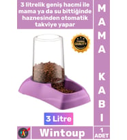 #Mama Kedi Köpek Otomatik Akıllı Hazne Plastik Büyük Boy Kaliteli Şık Hazneli Su Mama Kabı 3 Litre