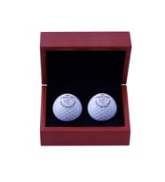 Zekupp Golf Severler İçin Bordo Renkli Ahşap Kutulu Profesyonel Gerçek Golf Topu Seti, Golf Takımı, Özel İsim Baskılı 2 Adet Golf Topu