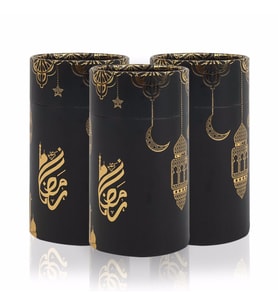 Ramadan Mubarak Siyah Silindir Kutu (18×10)