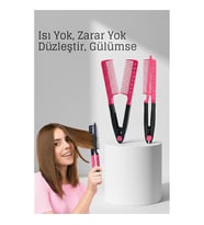 Manuel V Tipi Keratin Saç Düzleştirici - Isısız, Taraklı Saç Maşası  Pratik ve Taşınabilir 722360