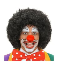Periboia Siyah Kıvırcık Afro Peruk ve Kırmızı Sünger Burun Seti (Karışık)