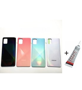 SAMSUNG A51 A515 Arka Batarya Pil Kapağı PEMBE (B7000 15 ML Yapıştırıcı)