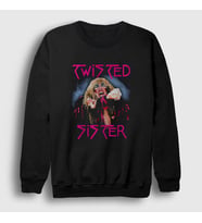 Presmono Unisex Siyah Twisted Sister Sweatshirt 180287tt