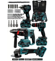 21v ASSUR Darbeli Kömürsüz Kırıcı Delici Hilti & Taşlama & Matkap & Somun Sıkma Sökme 4'lü Set