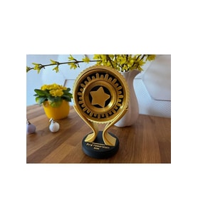 FLEXIS WE MAKE IT POSSIBLE FOR YOU KIPIR KIPIR (FİDGET) KUPASI 15 CM ALTIN RENGİ ÖDÜL KUPASI