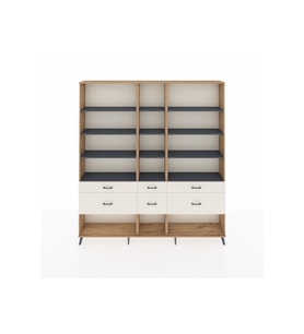 Arges Dolap 12 Raflı 6 Çekmeceli  220x30x243 Çam-Antrasit/Aytaşı