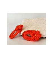 Amigurumi Örgü Çocuk Çiçek Toka Turuncu Tek Ebat (Çok Renkli)