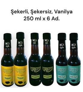 MCA Espresso Soğuk Kahve (Şekersiz,Şekerli,Vanilya) 250 ml x 6 Adet