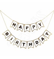 Happy Birthday Banner Beyaz