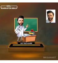 Kişiye Özel Doktorluk Ogretmenler Günü Karikatürlü 14 cm MDF Işıklı Biblo - Öğretmen Hediyesi Öğretmenler Günü Hediyesi