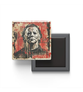 Michael Myers - Baskılı Buzdolap Magneti Kare - 9x9 cm